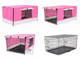 Wire Dog Cage Foldable Crate Kennel 48in with Tray PINK Cover Combo V274-PET-WCCV48-PK