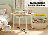Artiss Set of 2 Round Coffee Table Bedside Side End Table Charging Station Storage Basket FUR-V-COF-03-BGX2