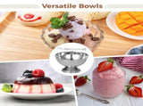 12PCS Stainless Steel Ice Cream 6.8 oz Metal Dessert Cups with Forks, Reusable Salad Serving V1369-AZ3-W-08819