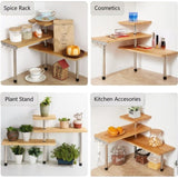 CARLA HOME 3 Tier Corner Shelf Kitchen Spice Rack Organiser with Hooks for Home Storage & V178-36059