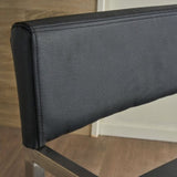 Rocklin Steel & Bonded Leather Director chair Armchair in Black V1041-JMC-1044BLACK