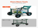 Rolling Garden Cart with Seat, Metal Rolling Garden Work Seat with Wheels, Supports up to 181 kg, V952-KYDHYZYZXCWKUET6P001V0