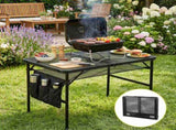 Gardeon BBQ Camp Table, 90*60*66 Portable Foldable Lightweight Grill Outdoor Metal Table 3.9kg XFEL-TABLE-MESH-90-BK