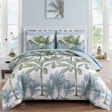 Soft Floral Leaf Comforter Set, King Size, Deluxe Quilted Bedding with Pillowcases V745-MAB010935AJ3