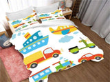 3Pcs/Set Polyester Fiber Quilt Cover Pillowcase Kit Comfortable Household Bedroom Bedding V1294-YM0901-3117200096714