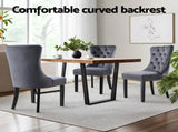 1 Set of 2 Artiss Dining Chairs Grey Velvet UPHO-C-DIN-1061-GYX2