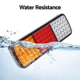 Giantz Pair 75 LED Tail Lights Stop Reverse Indicator 12V Ute Trailer Caravan Truck Boat TAIL-LT-75X2-HRL