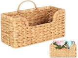 2X Handwoven Water Hyacinth Wall Magazine Holder - Hanging Organizer for Mail, Newspapers & V1366-AZ2-W-14514