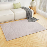 Artiss Rug 120x160cm Area Rug Washable Mat Large Carpet Microfiber Ripple FLR-JAC01-120X160-WH