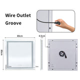 Interior Ave - 80 x 80cm Square Frameless LED Bathroom Mirror V355-IA-SWM-80