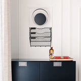 Wall-Mounted Magazine Rack with Hanging Wire Basket, Multi-Tier Wall File Organizer for Document and V1192-AZ-W-28518
