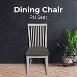 Foxglove PU Seat Dining Chair Set of 2 Solid Ash Wood Dining Furniture - White V315-V-FLOR-009-2PC-KIT