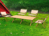 Levede Folding Camping Table Chair Set Oak OD1049