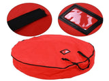 Red Christmas Gift Storage Bag Decoration Bell Wreath Garland Container Waterproof Dustproof V1294-YM0901-3111200129011