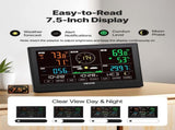 5-in-1 Wireless Weather Station, 190.5 mm VA Display, Solar Powered Outdoor Sensor, Rain Gauge, V952-TYNQXZWX75AACKCYU001V3