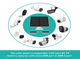 2-Pack 5W Solar Panel for Outdoor Security Camera 5V USB Charger with 9.8ft Cable, IP65 V1107-CS-5WGFB2