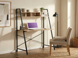 CARLA HOME Ladder Desk with Shelves - Steel Frame - Oak - 84cm - Brown - Study Desk V178-36434