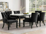 6x Artiss Dining Chairs Velvet French Provincial Armchair Black UPHO-D-DIN116-VEL-BKX6