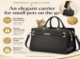 Fashion Dog Purse Carrier for Small Dogs with Shoulder Strap - PU Leather Pet Carrier for Dogs and V1192-AZ-W-26492