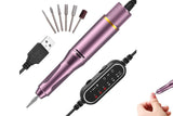 Electric Manicure Tools Kit File Machine Cordless Nail Drill Trimmer Nail Grind Trim Polish-Purple V1263-JX-7476-2