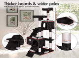 CARLA HOME 180cm Cat Tree Tower for Indoor Cats with Dual Condos, Plush Perches, Sisal Scratching V178-36385