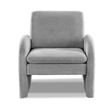 Artiss Armchair Accent Chair Lounge Tub Sofa Couch Curved Arm Seat Boucle Grey UPHO-E-ARM-02-TED-GY