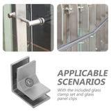 Glass Panel Clamp, Plated Silver, 304 Stainless Steel, for Home, Quick DIY Installation V1369-AZ3-W-19222