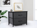 Levede Storage Cabinet Chest of 2 Drawers Dark Grey CH1052-DG_NZ