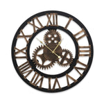 Artiss 80cm Wall Clock Large Retro Roman Numerals Brown WC-MDF-182080-BK