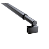 120x200cm Glass Shower Screen with Black F-brackets & Round Pole V63-926331