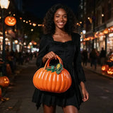 New PU 3D Pumpkin Bag, Rustic Handheld Crossbody Autumn Daily Bag V1232-NGBB-001