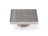 Bathroom SUS 100mm Square Strip Fence Sword Shower Grate Floor Drain 50mm Outlet V1233-SQWL0200D50BS