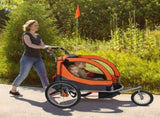 Bike Trailer for Toddlers, Kids, Double Seat, 45 kg Load, 2-In-1 Canopy Carrier Converts to V952-LYS2GHJG1220E5YTPV0