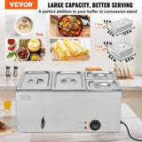 VEVOR Commercial Electric Food Warmer 4-Pan Countertop Buffet 15.5L Bain Marie V952-SYSPBWQPTK21BEO5GV3