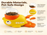 Cat Treat, Duck Treat Dispenser with Adjustable Openings & Slow Feeder Puzzle, Interactive Pet V1366-AZ2-W-11647