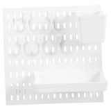Worgeous White Plastic Pegboard Wall Shelf - Versatile Storage Organizer for Home, Office, Garage, V1366-AZ2-W-21494