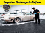Giantz 20PCS Garage Floor Tiles Interlocking Drainage Non-Slip Tiles Heavy Duty for Workshop Black GFT-40X40-20P-BK