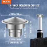 VEVOR Chimney Cap 6-inch 304 Stainless Steel Round Roof Rain Cap Cover Silver V952-YXYCMYSBXGZDGEH55V0