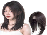 Real Human Topper Side Part Clip inpiece Straight Seamless Wiglet Replacement for Women V1366-AZ2-W-00236