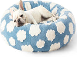 50cm Round Pet Bed Purple & White Checkerboard - Soft Plush Donut Cuddler for Small Dogs & Cats V888-ELOSUNG41380