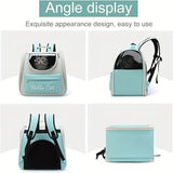 GREEN Hello Cat Nylon Pet Backpack, Large Capacity Foldable Travel Carrier with Zipper Closure, Easy V1106-MBB001