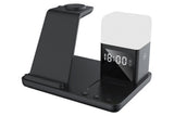 6 in 1 Charging Station with Alarm Clock Wireless Charger with Night Light for V1263-JX-6730