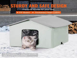 Heated Cat House, Outdoor Kitty Shelter with Adjustable Temperature and Timer, 600D Oxford Cloth V952-FWSBYMBHSNJB0APUQV3