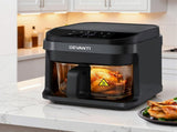 Devanti Air Fryer 5.5L Touch Control Electric Cooker 1200W Black AF-K-F-39TX-GLS-BK