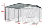 NEATAPET 3x3m Dog Enclosure Pet Outdoor Playpen Wire Cage Kennel Fence with Cover Shade V219-PETDGENTPA338-38K