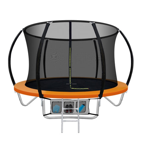 Everfit 8FT Trampoline for Kids w/ Ladder Enclosure Safety Net Rebounder Orange TRAMPO-C-C8-OR