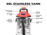 BAUMR-AG 30L Cordless Wet & Dry Vacuum Cleaner Kit, with 4Ah battery and Charger, Blower, HEPA V219-TOLWDVBM3SLA