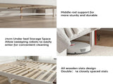 Artiss Double Wooden Bed Frame with 2 Drawer Platform Bed with 108cm Solid High Headboard White Bed WBED-F-RAWDO-D-WH-ABC