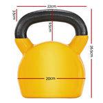 Everfit 20kg Kettlebell Set Weightlifting Bench Dumbbells Kettle Bell Gym Home FIT-K-KB-20KG-YE