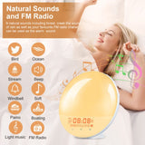 Sleep Sound Machine Night Light, Smart Alarm Clock with Sunrise Simulation, Sleep Assistant White V1192-AZ-W-10133